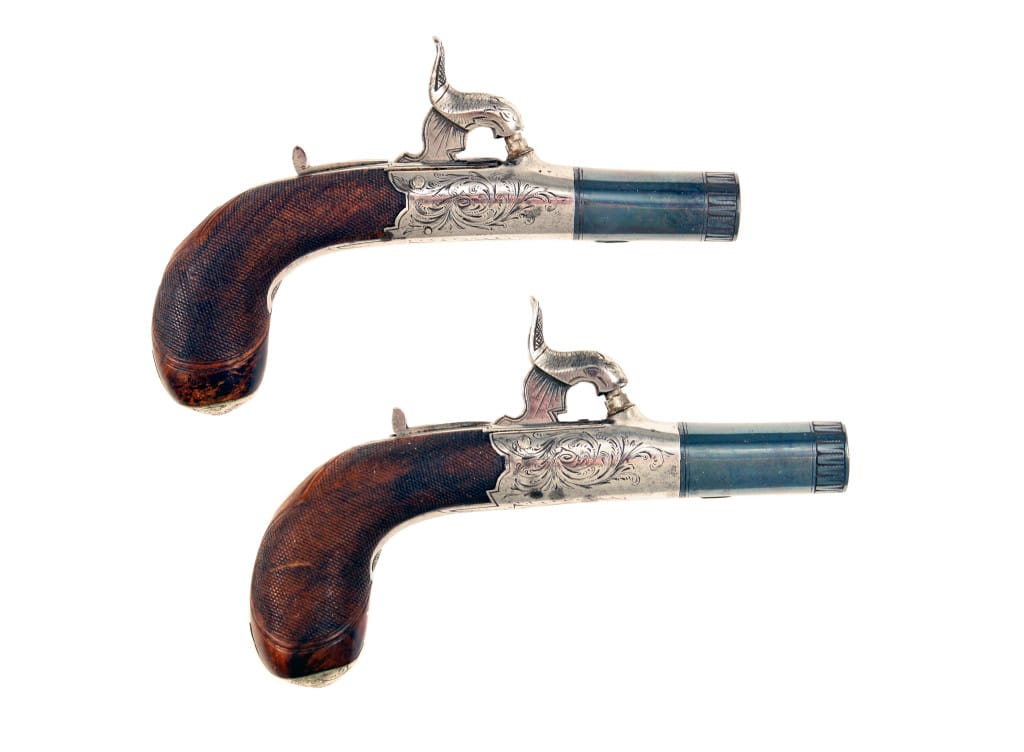 A Rare Cased Pair of Manton & Son Percussion Pocket Pistols. - Image 3