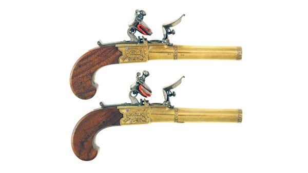 A Stunning Pair of Flintlock Pocket Pistols by John Richards.