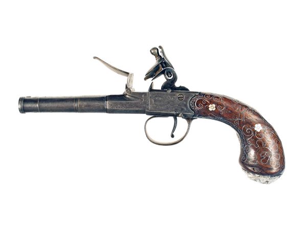 A Double Barrel Flintlock Pistol by Collis of Oxford. - Image 3