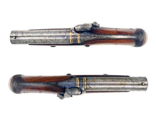 An Interesting Pair of Back Action Pistols by Skelton of Monaghan. - Image 3