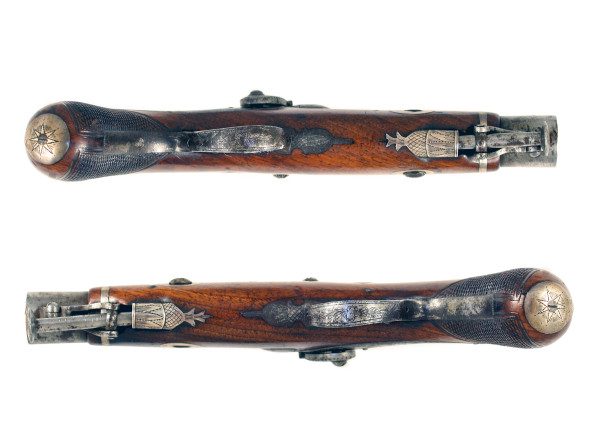 An Interesting Pair of Back Action Pistols by Skelton of Monaghan. - Image 2