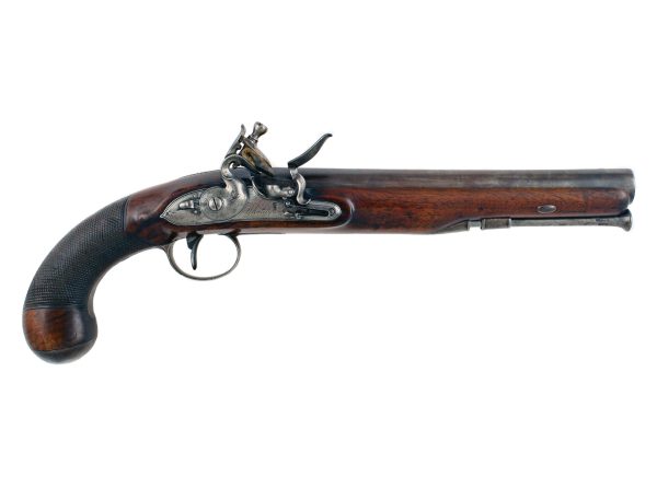 A 15 Bore Flintlock Officers Pistol by Whately.