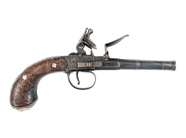 A Double Barrel Flintlock Pistol by Collis of Oxford.